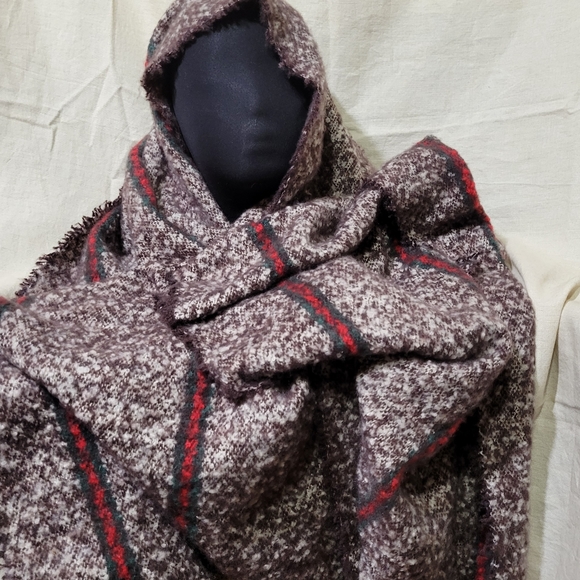 Cashmere Moda Italy Marled Striped Wrap/Scarf - Picture 1 of 4